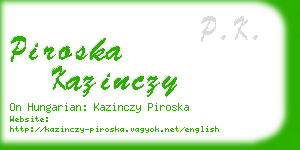piroska kazinczy business card